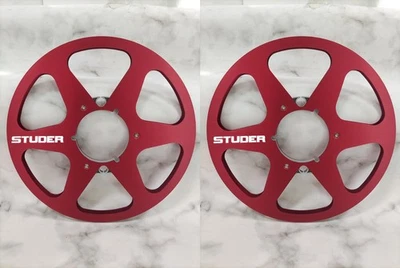 Un par de carretes de cinta STUDER rojo de 10,5"" carrete de aluminio de alta calidad Foto 1 de 4