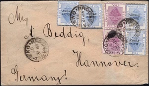 ORANGE FREE STATE: 1897 Examples on Cover to Hannover - Multiple Cancels - Picture 1 of 2