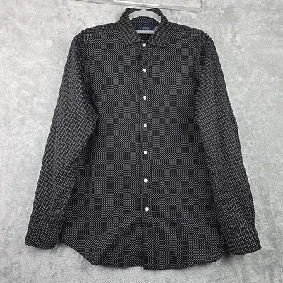 Polo Ralph Lauren Shirt Mens M Medium Black Polka Dot Pony Smart Casual Foto 1 de 4
