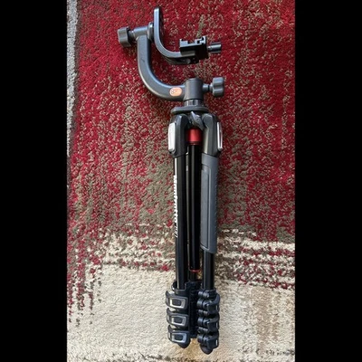 Black Manfrotto 190 Aluminum Tripod plus Jobu Jr.3 Gimbal Kit with Swing-Arm - Image 1 of 4