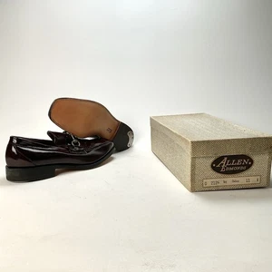 Vintage Allen Edmonds Chelsea Halbschuhe Burgunderrot Leder Herren Größe 11 A - Bild 1 von 8