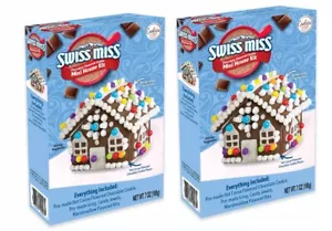 Swiss Miss Mini Gingerbread House Kit Chocolate Flavored Kit 12 Oz Pack of 2 - Picture 1 of 12