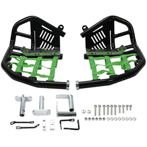 For Kawasaki KFX450R 2008-2015 Nerf Bars Pro Peg Heel Guard Black Nerf Green Net - Picture 1 of 11