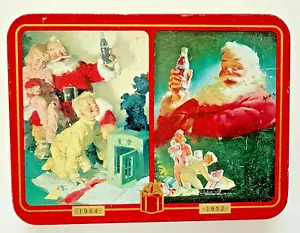 Vtg 1996 Coca-Cola Santa Claus Christmas Playing Card Set 2 decks in Tin Coke - Picture 1 of 5