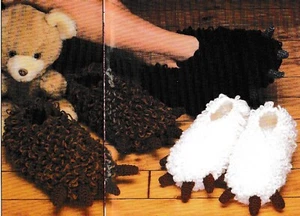 Bear Paw House Schuhe/Hausschuhe - Kinder, Damen & Herren - NUR Häkelanleitung - Bild 1 von 2