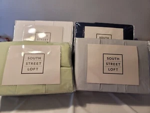 SOUTH STREET LOFT 4 PC SHEET SET KING (3 Pair)Solid,Windowpane,Swiss Dot - Picture 1 of 6