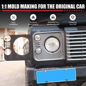 Black Alloy Car Headlight Cover Surrounding Trim For Land Rover Defender 04-2019 - Picture 1 of 12