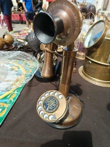 Telefono Vintage In Ottone - Zdjęcie 1 z 3