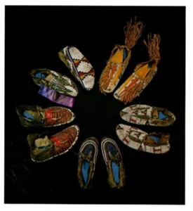 Anuncio impreso Arrowsmiths 1980, indio americano, sioux, mocasines, anuncio de exhibición de galería - Imagen 1 de 4