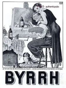 PUBLICITE BYRRH LE PEINTRE RECOMPENSE AU SALON CHIEN PEKINOIS DE 1933 FRENCH AD - Picture 1 of 1