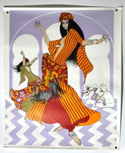 1966 Haremstänzerin Druck von Betty Brader 19"x23" Staude Frau Kunst - Bild 1 von 14