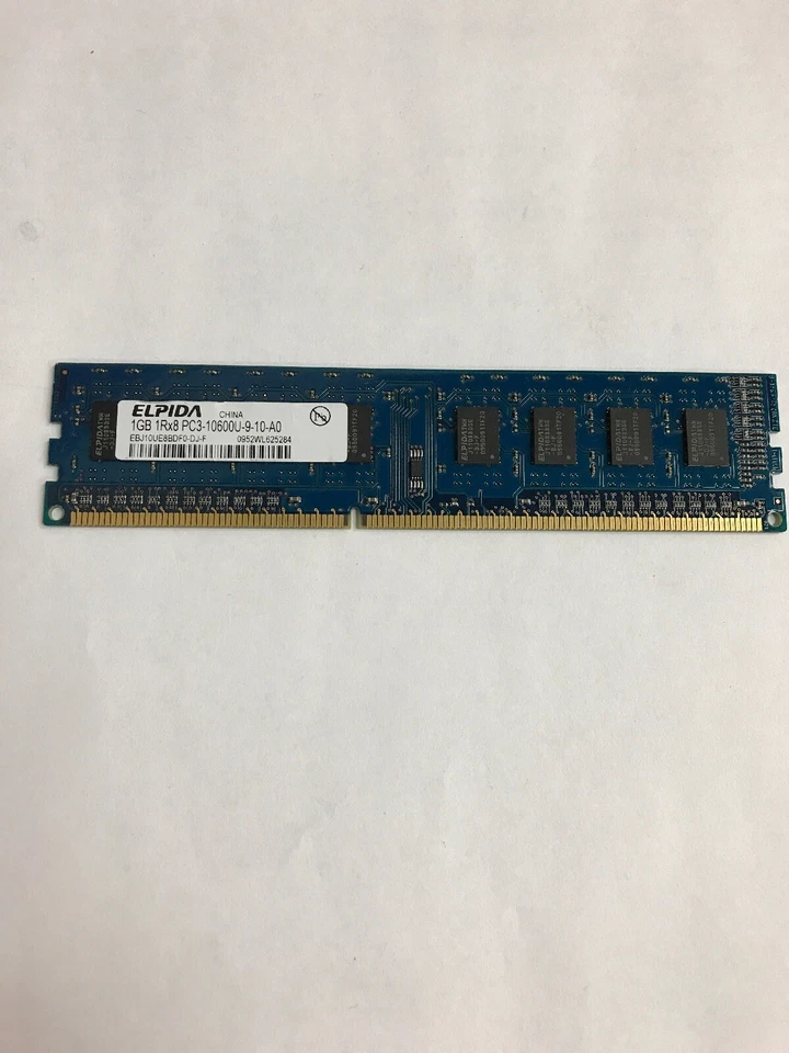 ELPIDA 1GB 1Rx8 PC3-10600U Desktop Ram EBJ10UE8BDF0-DJ-F   - Image 1 of 1