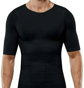 OmniBrace Men's Body Slimming Short Sleeve Compression T-Shirt Up To 3XL & 4XL - Picture 1 of 9