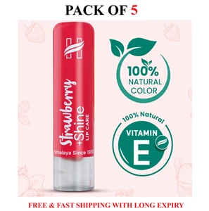 NEW 5 Himalaya Herbal Pure STRAWBERRY SHINE Lip Care Lip Balm 4.5g USA EXP.2027 - Picture 1 of 19