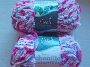 Needle Crafters Chenille Swizzle fashion yarn, Lavender, lot of 2 (57 yds each) - Picture 1 of 2