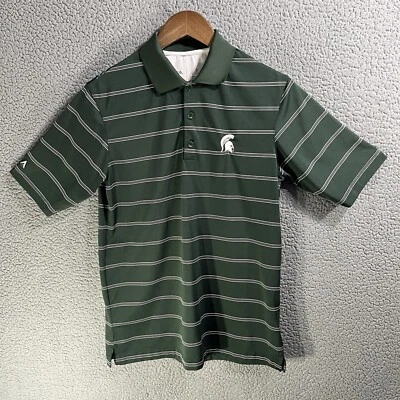 Michigan State Spartans Mens Polo Shirt Small Green White Football Antigua - Image 1 of 4