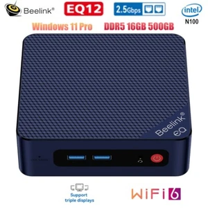 Beelink EQ12 Intel 12th N100 Mini PC Windows 11 DDR5 16G 500G SSD 4K HD Computer - Photo 1/24