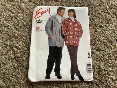 McCalls SEWING PATTERN 2845 Unisex JACKET & PANTS Easy UNCUT Stitch n Save S-M - Image 1 of 3