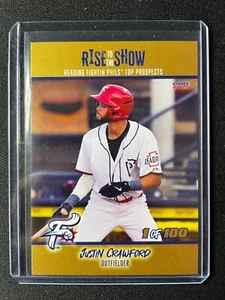 2025 Reading Fighting Phils Justin Crawford GOLD Top Aussichten Phillies 100 HERGESTELLT - Bild 1 von 1