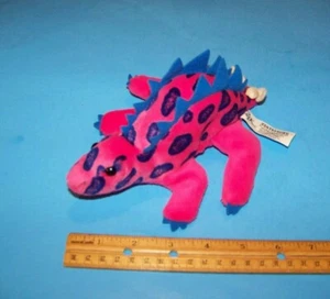 24K Company Beanie / Plush "Fantasaurs Collection" 1997 Stegosaurus (Fuchsia) - Picture 1 of 3