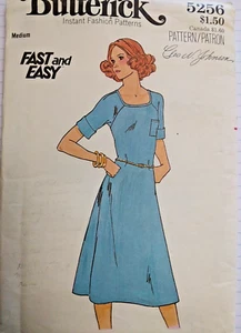 Tent Dress Stretch Knit M 12 14 Butterick 5256 Sewing Pattern VTG Pullover Easy - Picture 1 of 6
