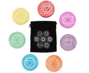 Las 7 piedras de meditación de chakra más bolsa de cordón de terciopelo - Imagen 1 de 8
