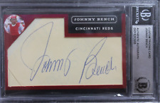 Johnny Bench HOF Reds Custom Cut Vintage Autograph Auto Signed Card Beckett