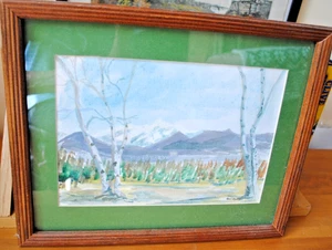 White Mountain View Sugar Hill N.H." Original Aquarell von Sally L. Cook, USA - Bild 1 von 2