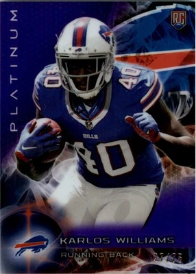 2015 Topps Platinum Purple Refractors #129 Karlos Williams /75 - FB - Image 1 of 2