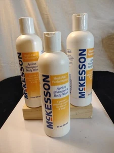 3 Bottles McKesson Apricot Shampoo & Body Wash - New 8.5 OZ Each - Picture 1 of 7
