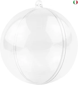 MIKAILE 20 Pezzi Palline di Natale Trasparenti 8cm, Plastica Palle di Natale - Foto 1 di 6