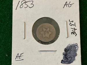 1853 Silber 3 Cent Stück ; T12 - Bild 1 von 2