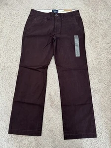 American Eagle Outfitters Mens Pants Size 32x32 Burgundy Original Straight - Picture 1 of 9
