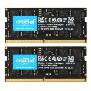Crucial 48GB 2X24GB DDR5 5600MHZ PC5-44800 Laptop SODIMM Memory Ram CT24G56C46S5 - Picture 1 of 6