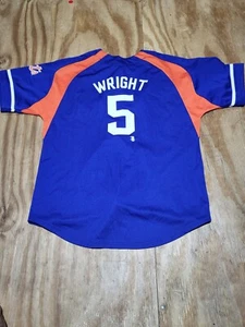 Adidas New York Mets David Wright #5 MLB Jersey Kids Youth L (14-16) Blue @K8b - Picture 1 of 8