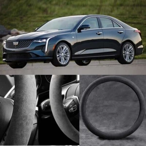 For Cadillac CT4 CT5 Black Alcantara Suede Car Steering Wheel Cover Accessories - Picture 1 of 4