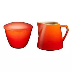 Le Creuset Minimalist Cream Sugar Set Orange Flame Rare - LIMITED TIME OFFER - Picture 1 of 1