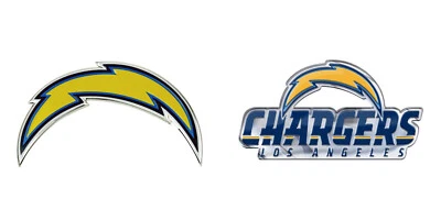 Pack of 2 Aluminum Football Decal Emblem NFL Los Angeles Chargers Bolt - Image 1 of 4