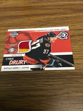 Chris Drury 2003-04 Pacific Supreme 2 Color Patch /700 Jersey Card #4