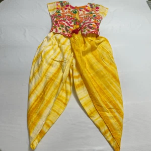 FAYON Kids Preeti Jatia Sharara Embroidered Hippie Boho Outfit Size Small Medium - Picture 1 of 8