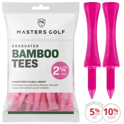 MASTERS PINK BAMBOO 2.25" GOLF CASTLE TEES / MULTIBUY DISCOUNT DEALS - Image 1 of 2
