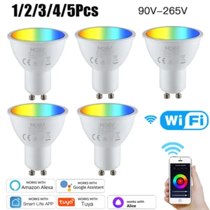 Tuya WiFi GU10 Smart LED Light Bulb RGB+CCT 5W dimmable Lamp Alexa Google Home - Picture 1 of 15