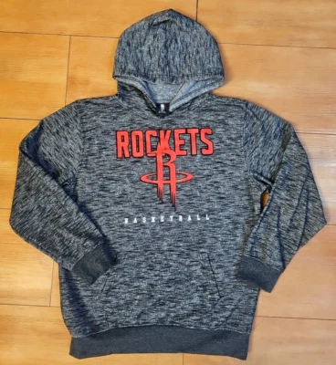 Houston Rockets NBA Basketball Boys 18-20 Black Gray Hooded Logo Sweatshirt NWOT - Image 1 of 4