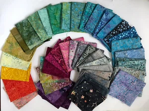 Batik Long Quarter Bundle , 42 Pieces, 100% Cotton - Picture 1 of 3