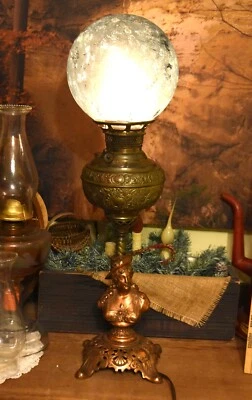 Rare Atq Late Victorian Edward Miller "New Juno #2" Parlor Table Lamp Electric - Изображение 1 из 4