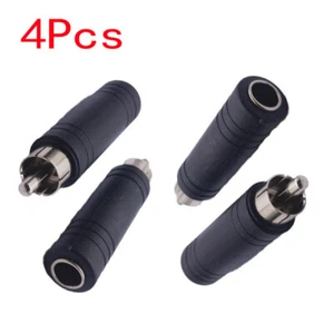 4pcs Female 6.35mm 1/4" Jack to Male RCA Phono Connector Converter Audio Adapter - Picture 1 of 5
