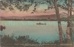 West Copake NY - SHORE OF UPPER RHODA LAKE - Postal coloreada a mano - Imagen 1 de 2