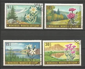 Mongolie 1969 paysages & fleur 4 timbres oblitérés /T5420 - Bild 1 von 1