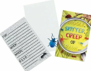 Insect Bug Beetle Ant Wiggle Skitter Birthday Party Invitations & Envelopes x 10 - Picture 1 of 7