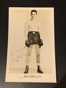 Rare Billy Conn Signed 5x8 Boxing Photo In Fight Pose JSA Autographed As Champ - Picture 1 of 2
